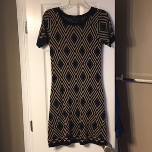 Black & Gold Just... Taylor Sweater Dress